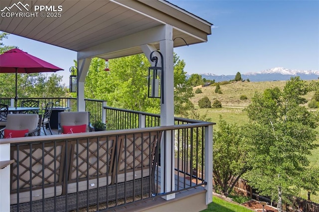 9131 Estebury Cir, Colorado Springs, CO 80920 - view of patio / terrace featuring a mountain view