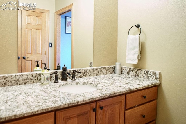 1120 Brenthaven Ct, Monument, CO 80132 - bathroom featuring vanity and a textured wall