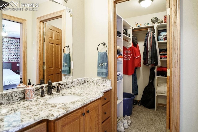 1120 Brenthaven Ct, Monument, CO 80132 - bathroom with vanity, ensuite bath, and a spacious closet