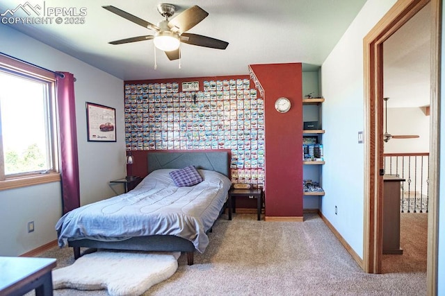 1120 Brenthaven Ct, Monument, CO 80132 - carpeted bedroom with baseboards and ceiling fan