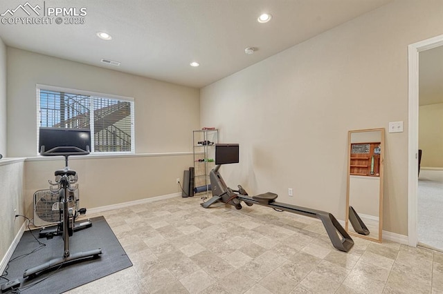 261 Saber Creek Dr, Monument, CO 80132 - exercise room with recessed lighting and baseboards