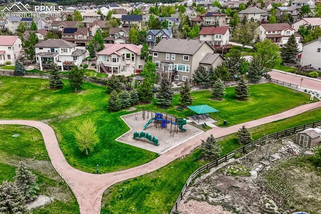 261 Saber Creek Dr, Monument, CO 80132 - aerial view of residential area featuring a recreational park