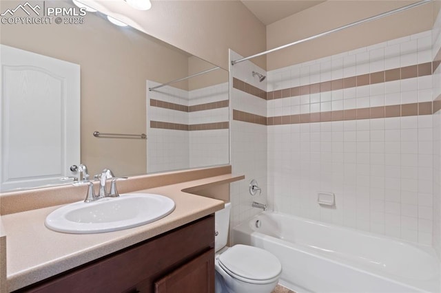 7031 Thorn Brush Way, Colorado Springs, CO 80923 - bathroom featuring shower / tub combination, toilet, and vanity