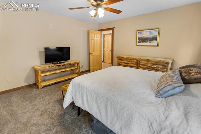 74 Buckskin Cir, Florissant, CO 80816 - carpeted bedroom featuring baseboards and ceiling fan