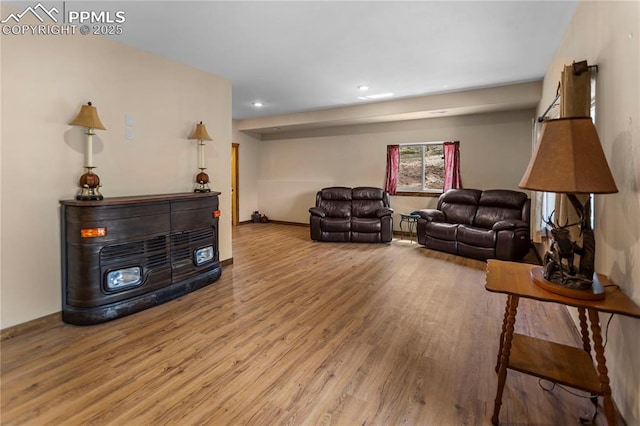 74 Buckskin Cir, Florissant, CO 80816 - living area featuring wood finished floors, recessed lighting, and baseboards