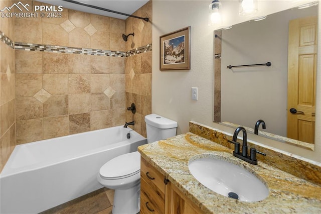 74 Buckskin Cir, Florissant, CO 80816 - bathroom with toilet, tub / shower combination, and vanity