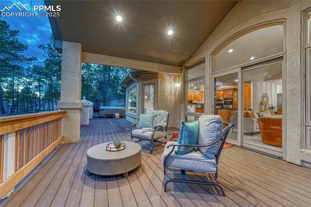 16150 Cliffrock Ct, Colorado Springs, CO 80921 - wooden terrace with an outdoor living space