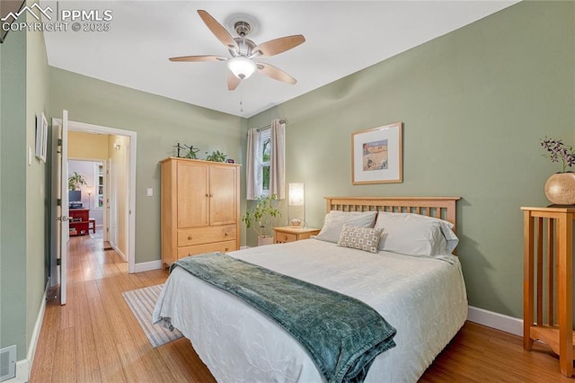 115 N 24th St, Colorado Springs, CO 80904 - bedroom featuring wood finished floors, baseboards, and ceiling fan