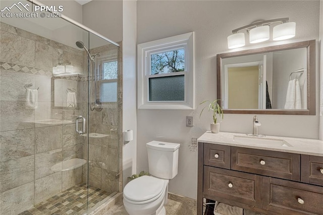 115 N 24th St, Colorado Springs, CO 80904 - full bathroom with toilet, vanity, a stall shower, and baseboards