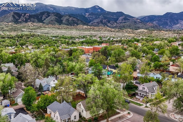 115 N 24th St, Colorado Springs, CO 80904 - aerial perspective of suburban area with a mountain backdrop