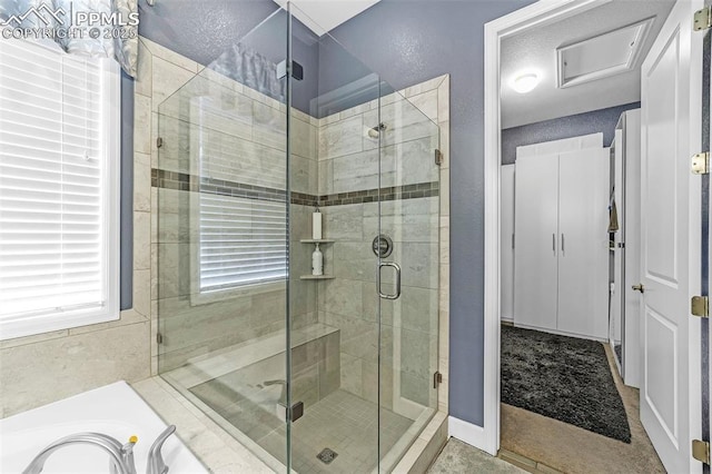 6999 S Tempe Ct, Aurora, CO 80016 - bathroom with a stall shower and a bath