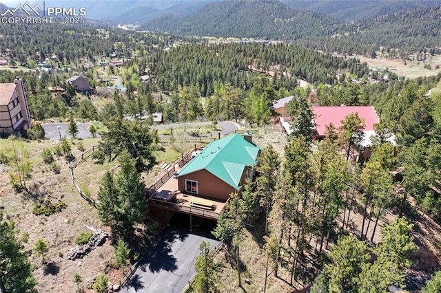 1053 Kings Crown Rd, Woodland Park, CO 80863 - drone / aerial view of a forest and a mountainous background