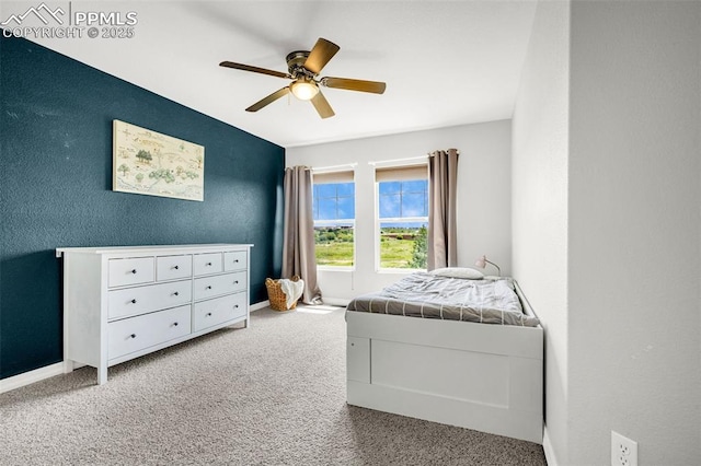 9883 Red Sage Dr, Colorado Springs, CO 80920 - bedroom featuring carpet and ceiling fan