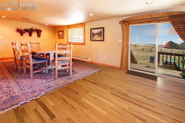 65 Sunshine Loop, Fairplay, CO 80440 - dining space featuring wood finished floors, recessed lighting, and baseboards