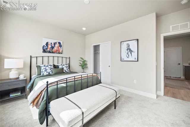 3071 Curly Grv, Colorado Springs, CO 80922 - carpeted bedroom featuring baseboards, recessed lighting, and a closet