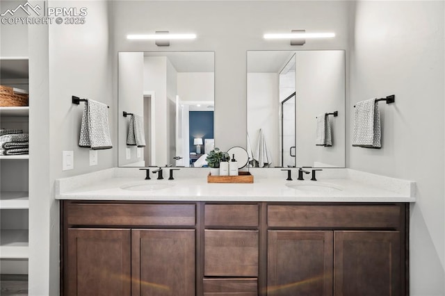3071 Curly Grv, Colorado Springs, CO 80922 - full bathroom with a shower stall and double vanity