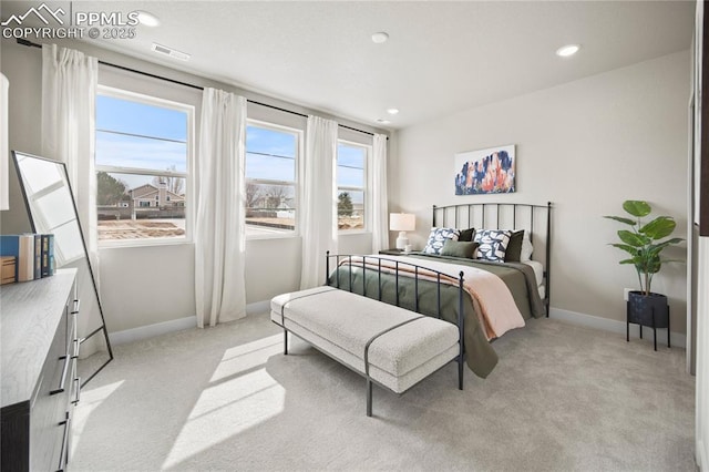 3071 Curly Grv, Colorado Springs, CO 80922 - bedroom featuring light colored carpet, baseboards, and recessed lighting