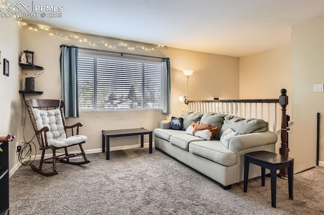 3566 Verde Dr, Colorado Springs, CO 80910 - carpeted living room featuring baseboards