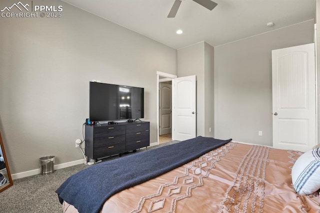 10192 Kentwood Dr, Colorado Springs, CO 80924 - carpeted bedroom featuring baseboards and a ceiling fan
