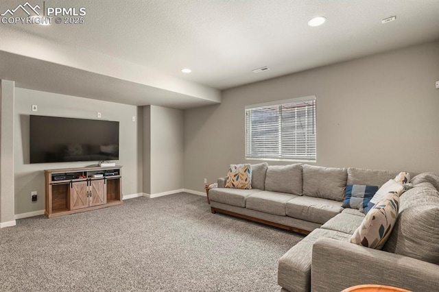10192 Kentwood Dr, Colorado Springs, CO 80924 - living room with baseboards, carpet, and recessed lighting