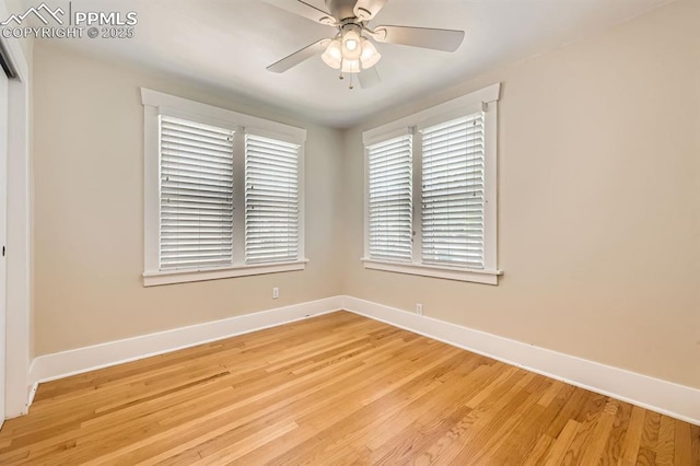228 N Hancock Ave, Colorado Springs, CO 80903 - unfurnished room with light wood-type flooring, baseboards, and a ceiling fan
