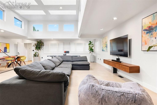 312 Lake Ave, Colorado Springs, CO 80906 - living area with recessed lighting, baseboards, and a high ceiling