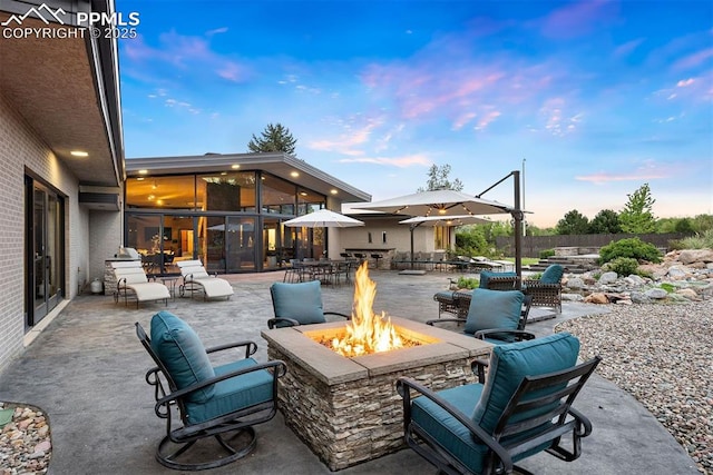 312 Lake Ave, Colorado Springs, CO 80906 - view of patio / terrace featuring an outdoor fire pit