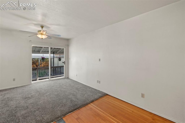 229 E Washington St, Colorado Springs, CO 80907 - empty room with a ceiling fan, wood finished floors, and baseboards