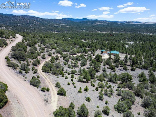 610 Matterhorn Cir, Westcliffe, CO 81252 - bird's eye view of a mountain backdrop and a heavily wooded area