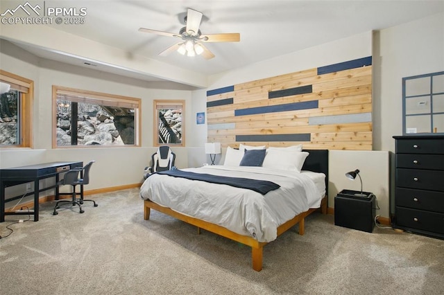 20190 Deer Shadow Way, Monument, CO 80132 - bedroom with carpet floors, baseboards, and a ceiling fan