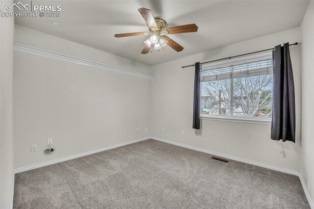 12572 Catch Pen Rd, Peyton, CO 80831 - empty room with carpet, baseboards, and ceiling fan