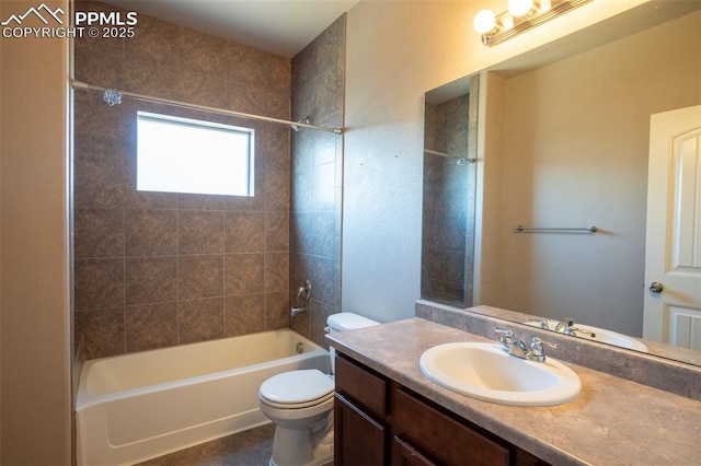 1985 Reed Grass Way, Colorado Springs, CO 80915 - bathroom featuring vanity, toilet, and shower / bath combination