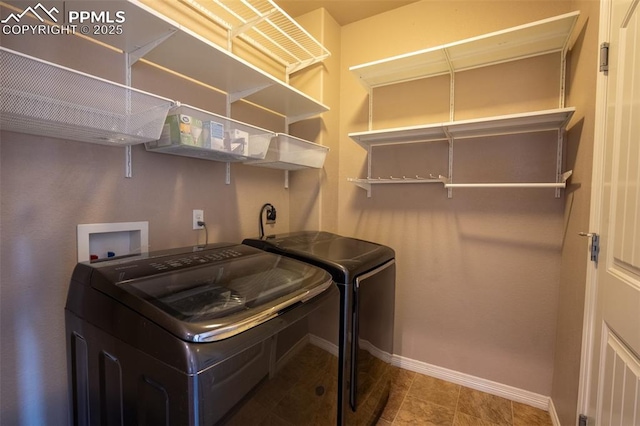 1985 Reed Grass Way, Colorado Springs, CO 80915 - laundry room with washing machine and dryer and baseboards