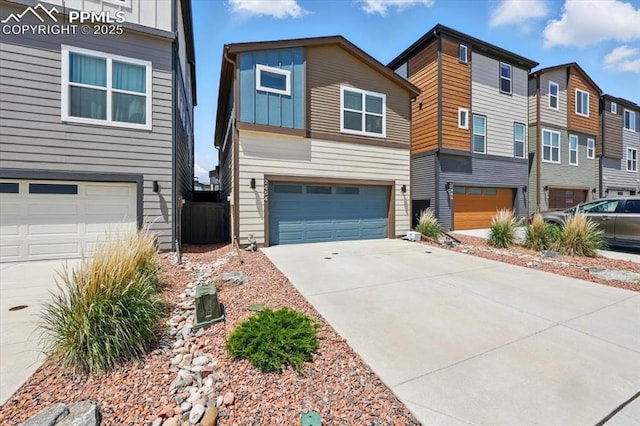 2454 Jazzy Lady Ct, Colorado Springs, CO 80922 - view of front of house with an attached garage, concrete driveway, and a residential view