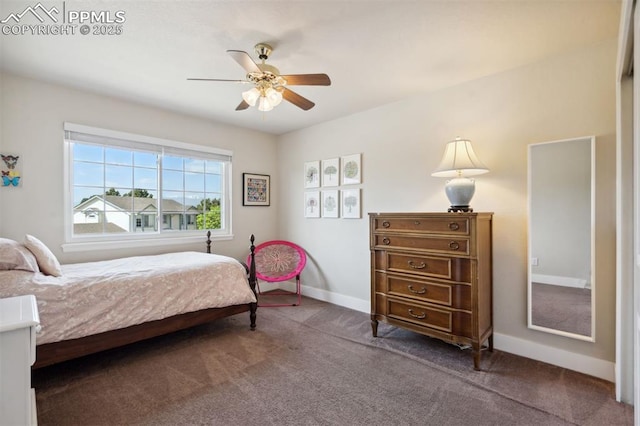 9969 Bridgeport Dr, Colorado Springs, CO 80920 - bedroom featuring carpet floors, baseboards, and a ceiling fan