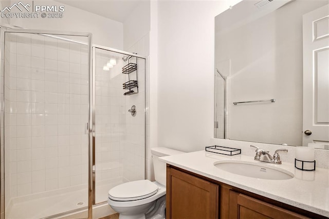 10046 Keating Dr, Peyton, CO 80831 - full bathroom featuring toilet, vanity, and a shower stall