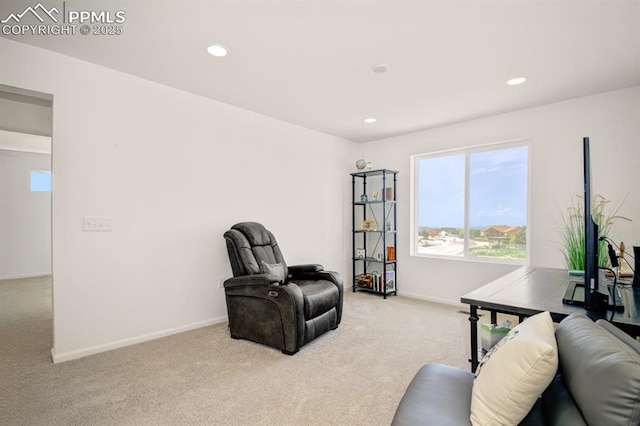 10046 Keating Dr, Peyton, CO 80831 - sitting room featuring carpet flooring, baseboards, and recessed lighting