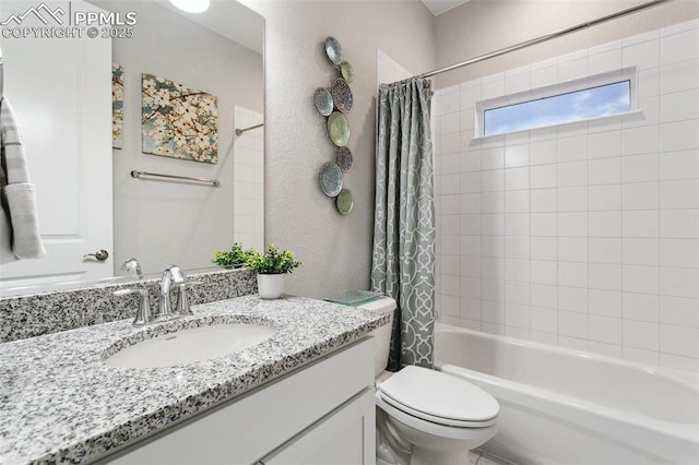 5799 Adkisson Pl, Colorado Springs, CO 80924 - full bathroom with toilet, shower / tub combo, and vanity