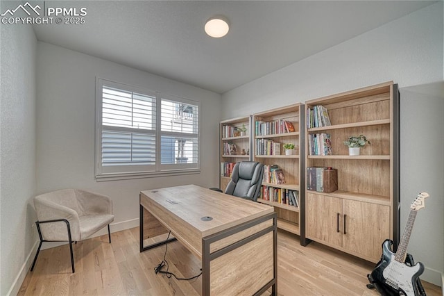 9473 Bugaboo Dr, Colorado Springs, CO 80924 - office with baseboards and light wood-type flooring
