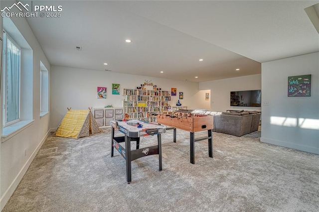9473 Bugaboo Dr, Colorado Springs, CO 80924 - playroom with carpet, recessed lighting, and baseboards