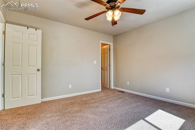 4472 Eastcrest Cir, Colorado Springs, CO 80916 - carpeted spare room featuring ceiling fan, a textured ceiling, and baseboards