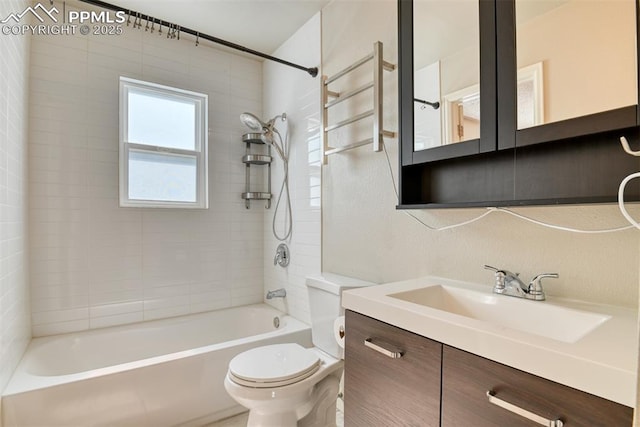4472 Eastcrest Cir, Colorado Springs, CO 80916 - bathroom with toilet, shower / tub combination, and vanity