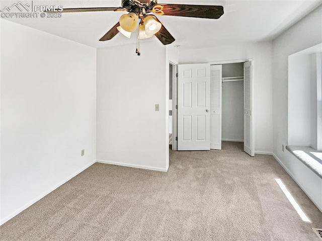 8193 Horizon Dr, Colorado Springs, CO 80920 - unfurnished bedroom with carpet floors, a closet, baseboards, and ceiling fan