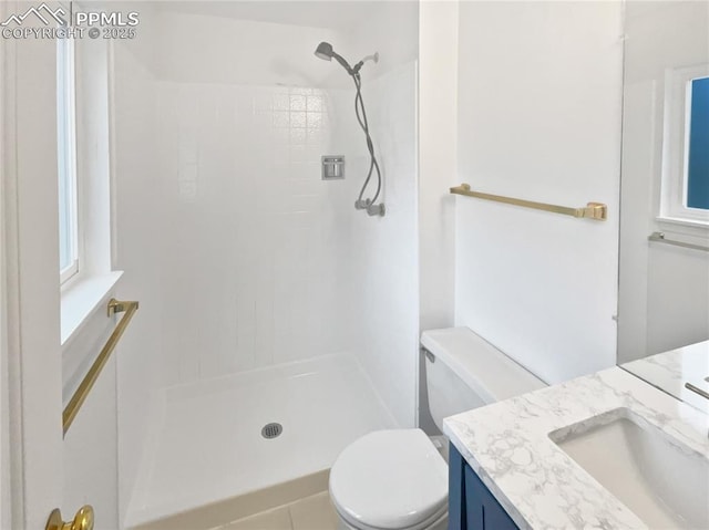 5570 Whimsical Dr, Colorado Springs, CO 80917 - bathroom with vanity, toilet, and a shower