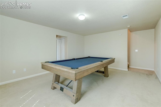 11933 Corbu Hts, Peyton, CO 80831 - recreation room with light colored carpet, billiards table, and baseboards
