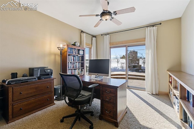 18320 Table Rock Rd, Colorado Springs, CO 80908 - office with carpet floors and a ceiling fan