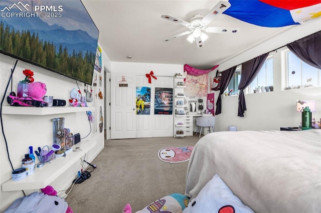 8004 Brittinger Way, Colorado Springs, CO 80951 - carpeted bedroom featuring ceiling fan