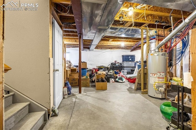 8004 Brittinger Way, Colorado Springs, CO 80951 - unfinished basement featuring water heater and stairway