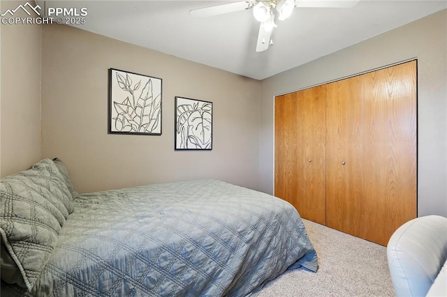 1225 Holland Park Blvd, Colorado Springs, CO 80907 - carpeted bedroom with a closet and a ceiling fan