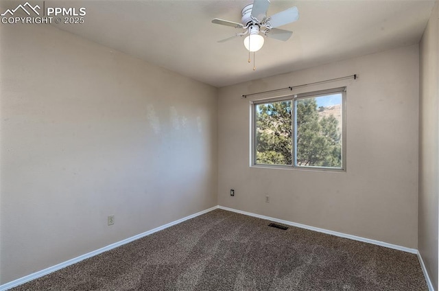 7435 Julynn Rd, Colorado Springs, CO 80919 - empty room featuring carpet floors, baseboards, and a ceiling fan